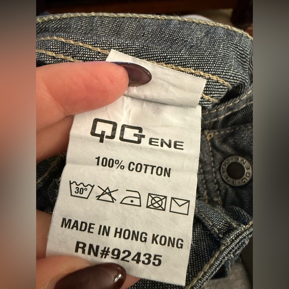 NWT QG Q-Gene Womens Zoey Bootcut Leg Dark Wash Distressed Denim Size 24 - Picture 11 of 12